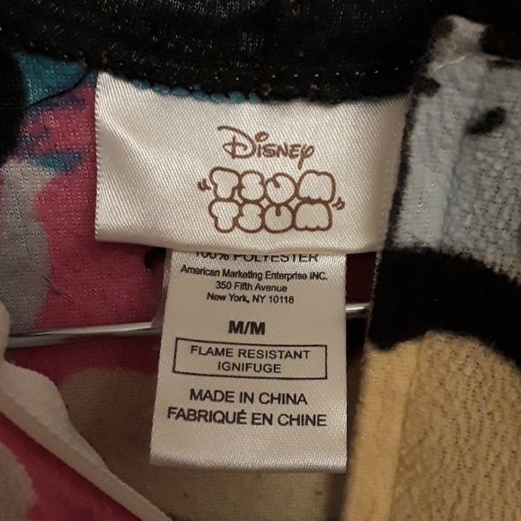 Disney TSUM TSUM Minnie Mouse Mickey Mouse Hooded Fleece Zip Up Pajamas Sz. M - Picture 10 of 12